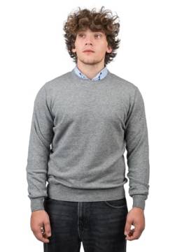 Dalle Piane Cashmere - Rundhalsausschnitt aus gemischtem Kaschmir, Made in Italy - Herren, Farbe: Grau, Größe: M von Dalle Piane Cashmere