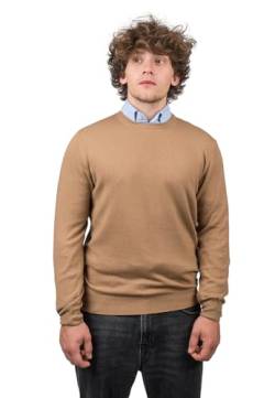 Dalle Piane Cashmere - Rundhalsausschnitt aus gemischtem Kaschmir, Made in Italy - Herren, Farbe: Kamel, Größe: 3XL von Dalle Piane Cashmere