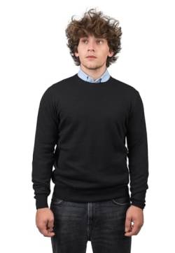 Dalle Piane Cashmere - Rundhalsausschnitt aus gemischtem Kaschmir, Made in Italy - Herren, Farbe: Schwarz, Größe: XXL von Dalle Piane Cashmere