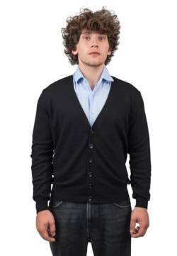 Dalle Piane Cashmere - Strickjacke aus gemischtem Kaschmir, Made in Italy - Herren, Farbe: Schwarz, Größe: M von Dalle Piane Cashmere