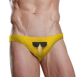 Dallonan Herren Badehose Bikini Weiß Katze lustig, Yellow Banana Summer, X-Large Kurz von Dallonan