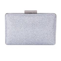 Damara Damen Edle Schimmert Hartschale Clutches Abendtasche Mit Kette,Silber von Damara