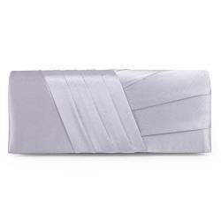 Damara Elegance Satin Cocktail Hochzeit Handtasche Abend Clutch Bag, silber, Large von Damara