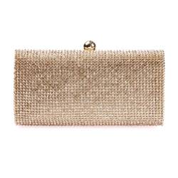 Damara Mini Glitzernde Strassstein Damen Hartschalen Clutch Abendtasche,Gold von Damara