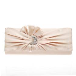 Damara Zahlreiche Farbvariationen Strass Zierschleife Damen Große Clutch Abendtasche,Champagne von Damara