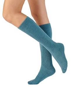 Damart Damen Chaussettes Maille Jersey bouclette Thermolactyl Freizeitsocken, BLEU Grise, Normal von Damart