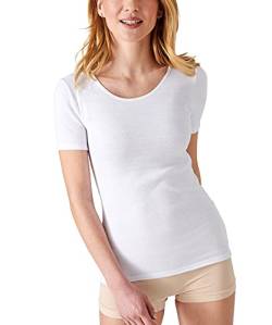 Damart Damen Courtes FINE COTE T-Shirt, weiß, Large von Damart