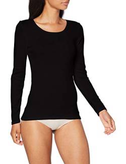 Damart Damen Longues FINE COTE T-Shirt, Schwarz, Large von Damart