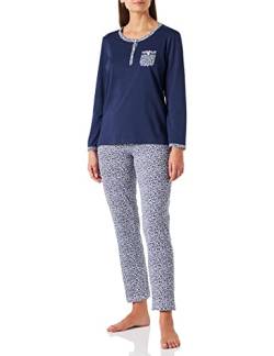 Damart Damen Pyjama Zweiteiliger Schlafanzug, Blau (Marine 08132), 40 (Herstellergröße: Medium) von Damart