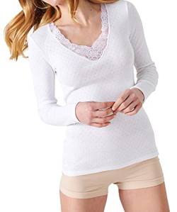 Damart Damen Langarm-Shirt, Wärmegrad Intense 4. Unterwäsche, Weiß, X-Large von Damart