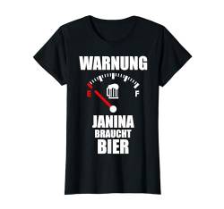 JANINA TShirt Name Vorname Spruch Bier Biertrinkerin T-Shirt von Damen Geschenk mit Name Vorname für Biertrinkerin