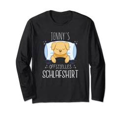 Offizielles Schlafshirt Hund Personalisiert Jenny Langarmshirt von Damen Namen Vorname Shirt Geschenk Personalisierte