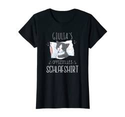 Offizielles Schlafshirt Katze Personalisiert Name Giulia T-Shirt von Damen Vorname Geschenk Personalisierte Namen Shirt