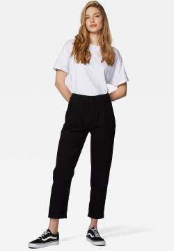 HOSE | Slim Straight, High-Rise Hose in schwarz von Damen