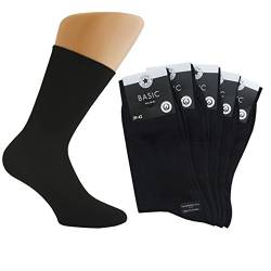 10 Paar Business-Socken für Herren 100% Baumwolle Spitze handgekettelt, Farbe:Schwarz;Größe:43-46 von Dameris
