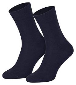 Dameris 3 Paar Herren Komfortsocken ohne Gummi (43/46, Marine) von Dameris