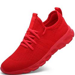 Damyuan Herren Laufschuhe Turnschuhe Sportschuhe Running Sneaker Freizeit Straßenlaufschuhe Fashion Leichtgewichts Atmungsaktiv Walkingschuhe Outdoor Fitness Jogging Sportsschuhe Rot 44 EU von Damyuan