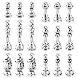 DanLingJewelry 60 Stück 6 Stile tibetische Schachfiguren-Charms, 3D-internatiionale Schachfiguren-Charms für Schmuckherstellung, DIY Handwerk von DanLingJewelry