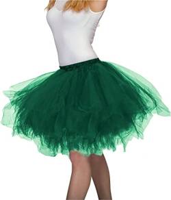Dancina Damen Petticoat 50er Jahre Retro Tutu Tüllrock Normale und Große Größen, Dunkles Grün, Gr. 36-40 von Dancina