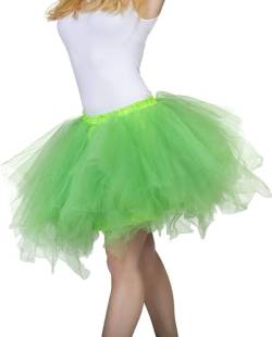 Dancina Damen Petticoat 50er Jahre Retro Tutu Tüllrock Normale und Große Größen, Grün, Gr. 36-40 von Dancina