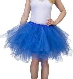 Dancina Damen Petticoat 50er Jahre Retro Tutu Tüllrock Normale und Große Größen, Königsblau, Gr. 42-46 von Dancina