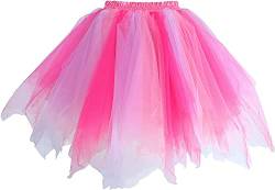 Dancina Damen Petticoat 50er Jahre Retro Tutu Tüllrock Normale und Große Größen, Korall-fuchsia, Gr. 42-46 von Dancina