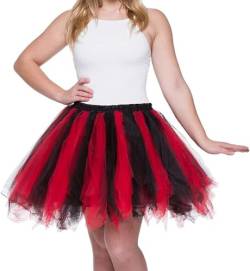 Dancina Damen Petticoat 50er Jahre Retro Tutu Tüllrock Normale und Große Größen, Rot / Schwarz, Gr. 42-46 von Dancina