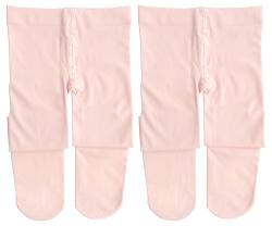 Dancina Mädchen Ballett Strumpfhose Ultra-Stretch Mikrofaser L (146-164) Rosé-Apricot x2 von Dancina