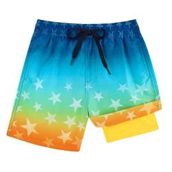 Dancinova Badehose Jungen Badeshort mit Kompressionsfutter Blau Anana Badeshorts Jungen Schnelltrocknend Schwimmhose 14-16 Jahre von Dancinova