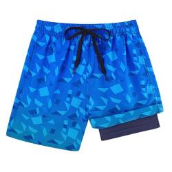 Dancinova Badehose Jungen Badeshort mit Kompressionsfutter Blau Badeshorts Jungen Schnelltrocknend Schwimmhose 14-16 Jahre von Dancinova