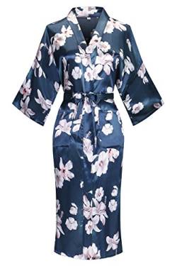 DandyChic Damen kimono roben kimono imitation silk nachtwäsche lange leichte nightgown Lily Medium von DandyChic