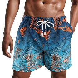 Danfiki Herren Badehose Schnelltrocknend Badeshorts Kurzen Strandhose Sporthose Schwimmhose mit Meshfutter von Danfiki