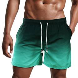 Danfiki Herren Badehose Schnelltrocknend Badeshorts Kurzen Strandhose Sporthose Schwimmhose mit Meshfutter von Danfiki