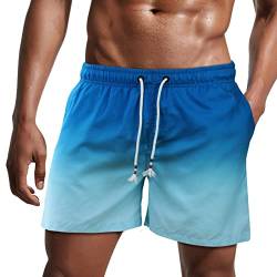 Danfiki Herren Badehose Schnelltrocknend Badeshorts Kurzen Strandhose Sporthose Schwimmhose mit Meshfutter von Danfiki