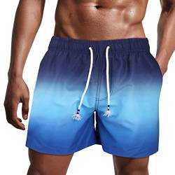 Danfiki Herren Badehose Schnelltrocknend Badeshorts Kurzen Strandhose Sporthose Schwimmhose mit Meshfutter von Danfiki