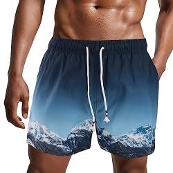 Danfiki Herren Badehose Schnelltrocknend Boardshorts Schwimmhose Verstellbarem Tunnelzug Kurzen Strandhose Sporthose mit Meshfutter von Danfiki