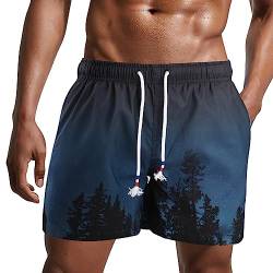 Danfiki Herren Badehose Schnelltrocknend Boardshorts Schwimmhose Verstellbarem Tunnelzug Kurzen Strandhose Sporthose mit Meshfutter von Danfiki