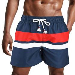 Danfiki Herren Badehose Schnelltrocknend Boardshorts Schwimmhose Verstellbarem Tunnelzug Kurzen Strandhose Sporthose mit Meshfutter von Danfiki