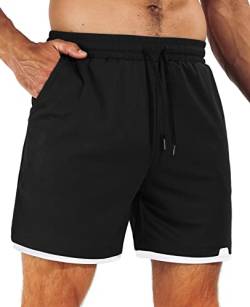 Danfiki Herren Shorts Sport Hosen Laufshorts Trainingshose Fitness Training Outdoor Sporthose mit Tasch von Danfiki