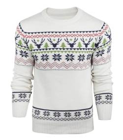 Danfiki Pullover Herren Herren Weihnachtspullover Sweater Christmas Pullover Rundhals Warme Strickpulli für Weihnachten von Danfiki