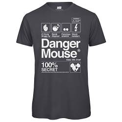 Danger Mouse 100% Secret Herren-T-Shirt Gr. M, dunkelgrau von Danger Mouse