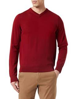 HECHTER PARIS Herren Knit V-Neck V-Ausschnitt Pullover, Dark red, XXL von Daniel Hechter