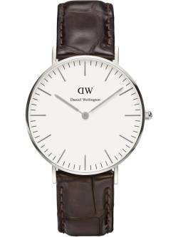 Classic York Silver 36mm Kroko von Daniel Wellington