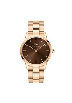 Daniel Wellington Iconic Link Amber Unisex Uhr, 36mm Klassisch Edelstahl (316L) Roségold Uhr von Daniel Wellington