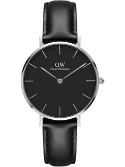 Petite Sheff silberf 32mm schw von Daniel Wellington