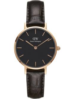 Petite York rosé 28mm black von Daniel Wellington