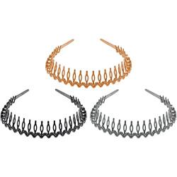 3 Pcs Plastik Zahnhaar Kamm Stirnband Wellig Gezahntes Haarband, Harte Stirnbänder Haarstyling -accessoires Für Frauen Männer von Danlai