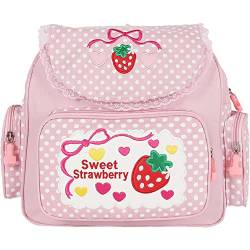 Danlai Kawaii Bookbag Strawberry Women Rucksack Bestickter Erdbeer -spitzen -rucksack Süßer Schultasche Für Mädchen von Danlai