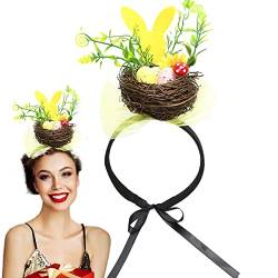 Danlai Vogel Nest Kaninchen Stirnband Lustige Hasen Farbenfrohe Eier Haarbänder Ostern Party Begrüßung Frühlingsdekor Kostüm Dekoration von Danlai