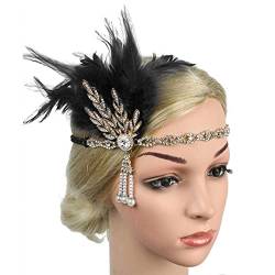 Vintage Haarband 1920er Federflapper Stirnband Federkristall Stirnband Vintage Kopfstück Für Frauen von Danlai
